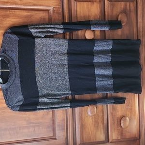 Silver and black top